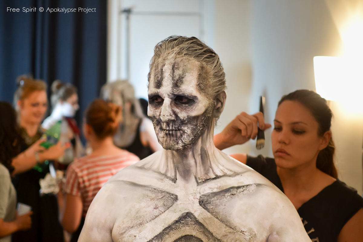 Game of throne white walkers marcheurs de la nuit Free spirit maquillage artistique body painting effets spéciaux paris armure en cuir